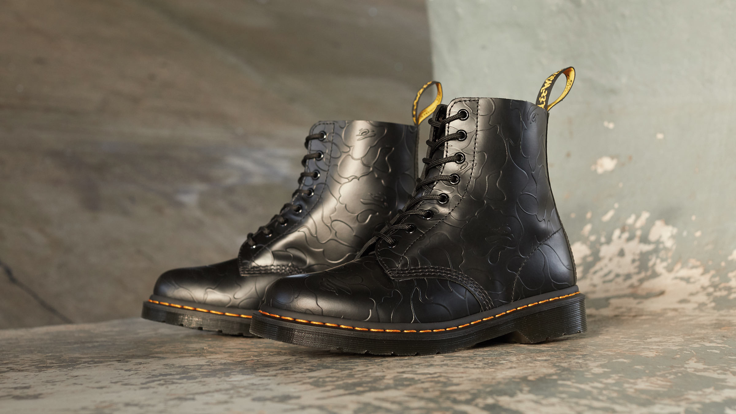 Dr. Martens x Bape Emboss Camo 1460 Boot (Black Smooth) | END. Launches