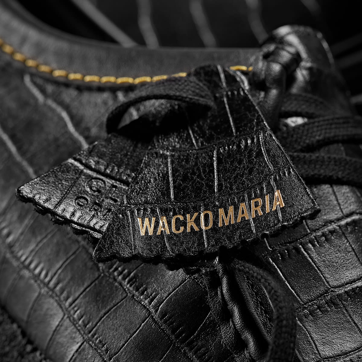 Clarks Originals x Wacko Maria Wallabee (Black Leather Croc) | END 