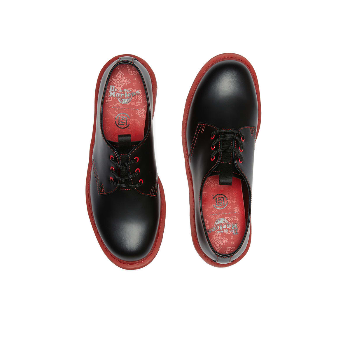 Dr. Martens x CLOT 1461 Shoe (Black Smooth & Red) | END