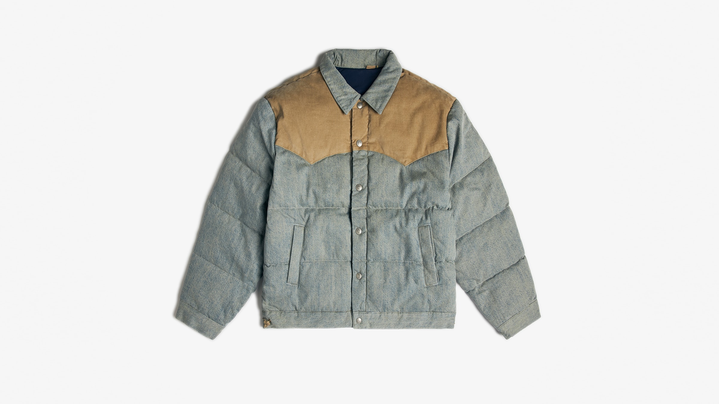 Clot Blue Sherpa Fleece Puffer Jacket CLOT