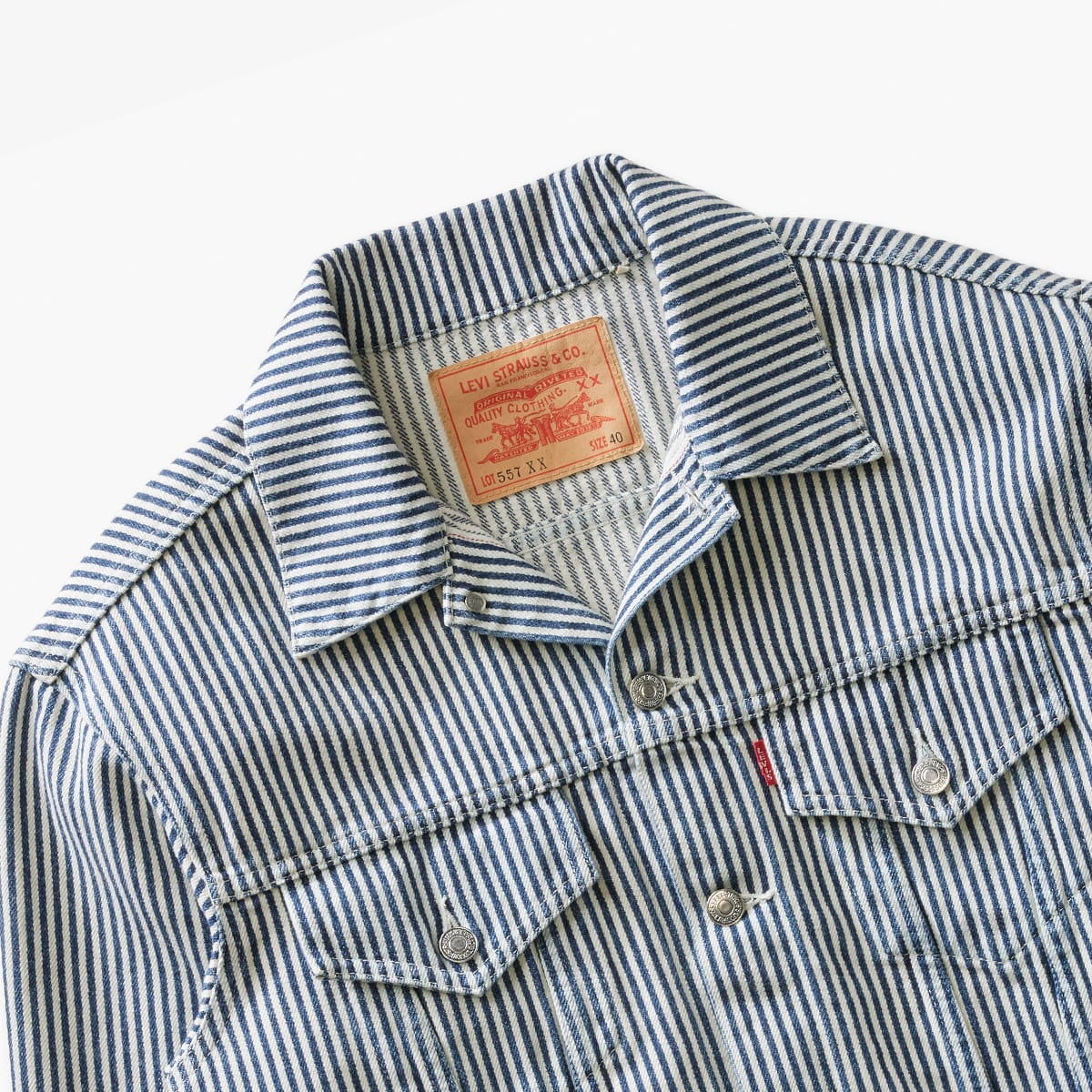 Nigo x Levi's 577XX Hickory Stripe Trucker Jacket Indigo Size XS