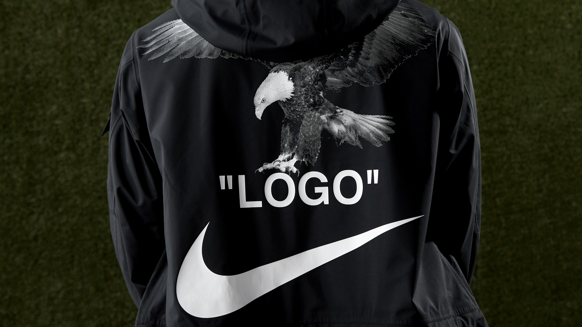 off white nike logo eagle jacket