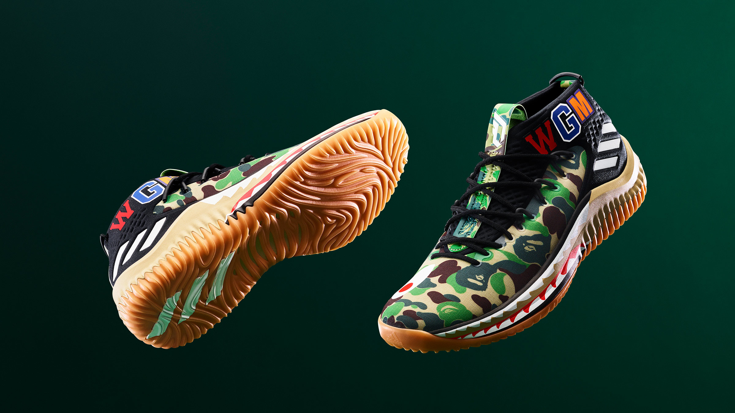 scan Repeated section Adidas x A Bathing Ape Dame 4 (Green Camo) | END. Launches