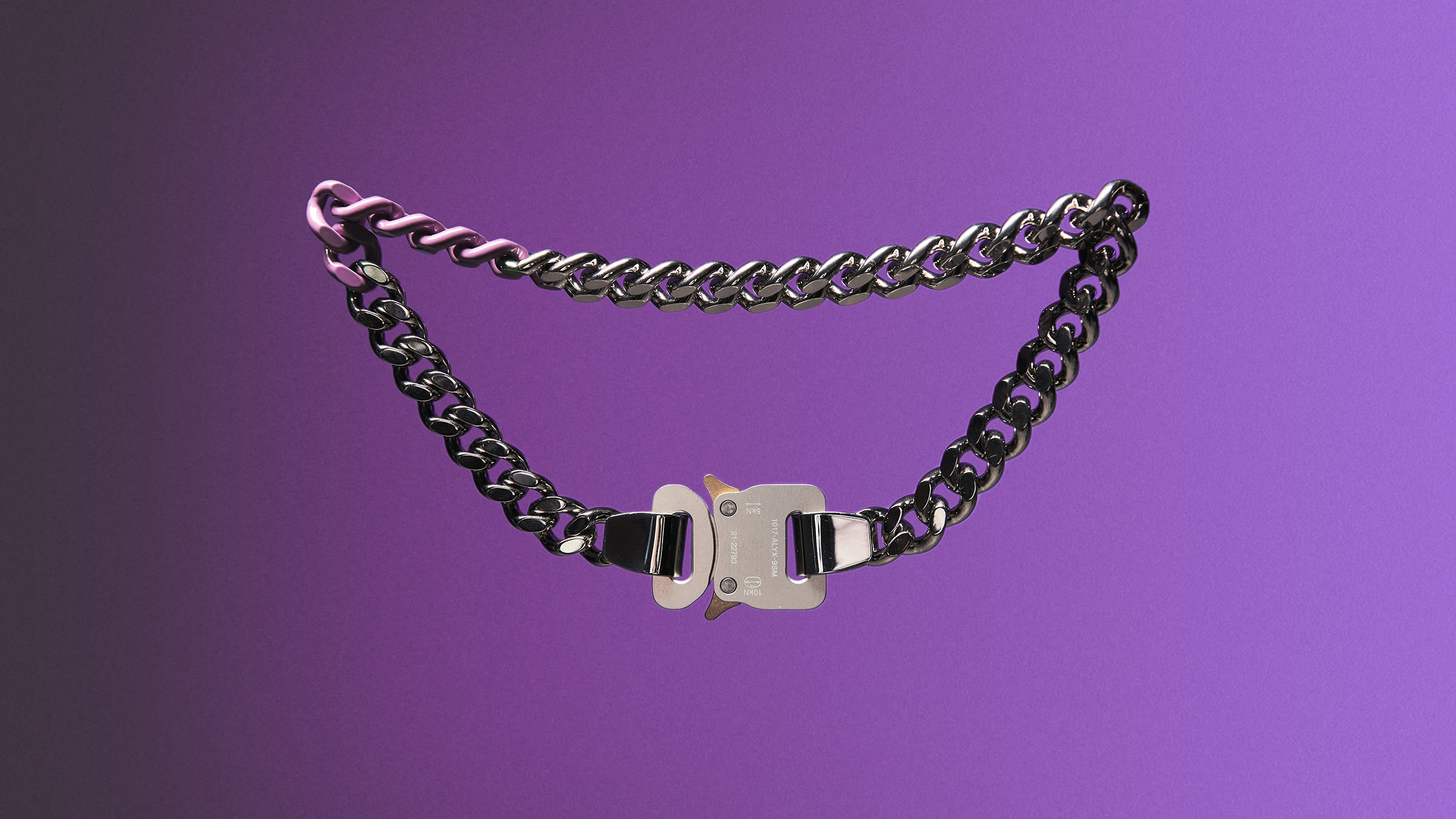 END. x 1017 ALYX 9SM 'Neon' Coloured Link Necklace (Silver 