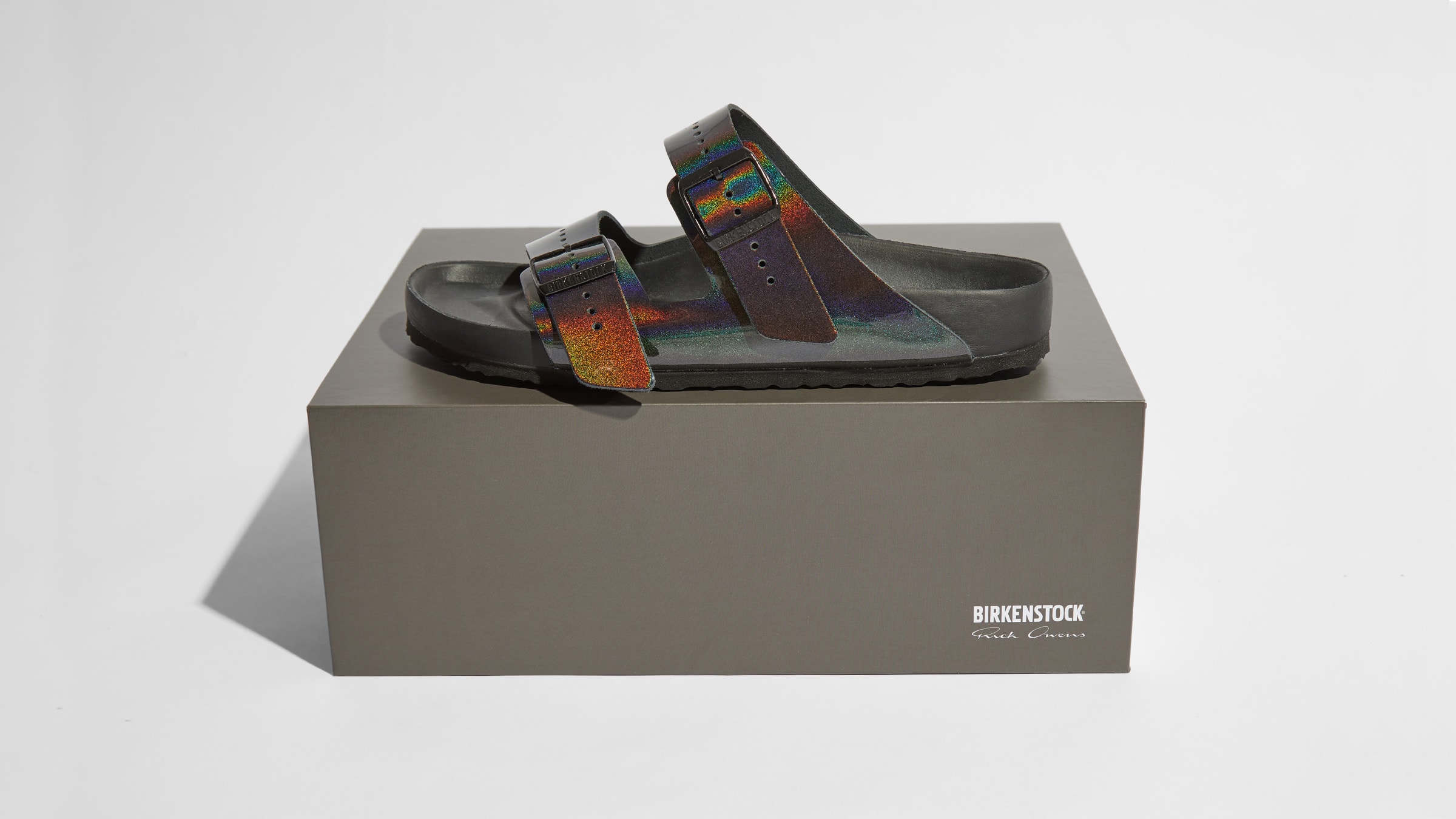 Rick Owens x Birkenstock Arizona (Iridescent) | END. Launches