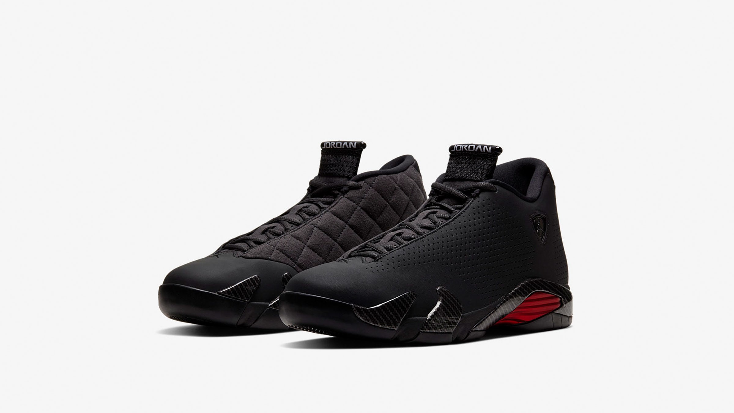 Air Jordan 14 Retro (Black, Anthracite & Red) | END. Launches