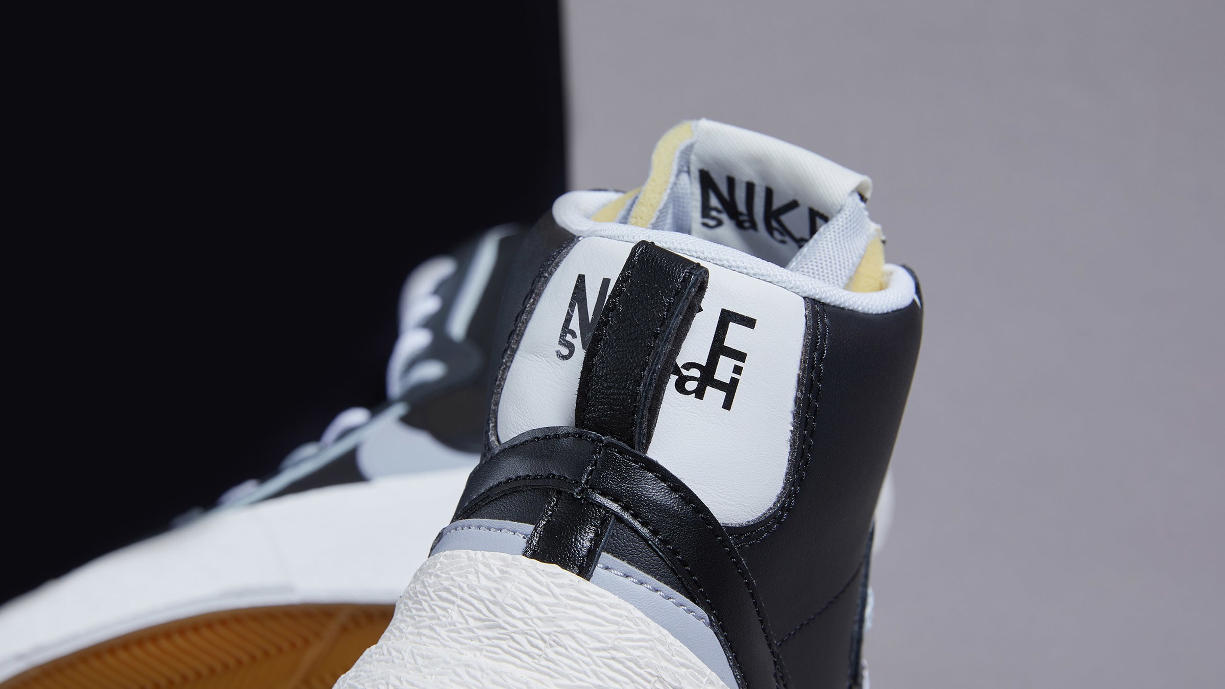 Nike x Sacai Blazer Mid (Black, Wolf Grey & White) | END. Launches