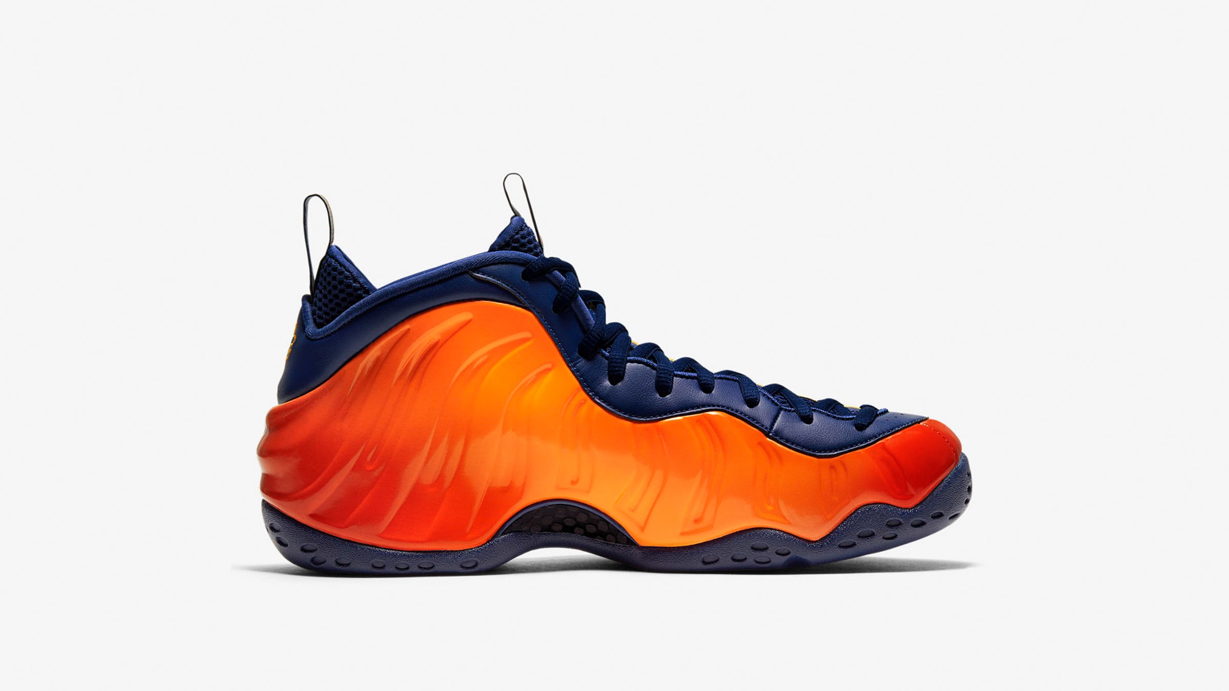 royal blue and orange foamposites