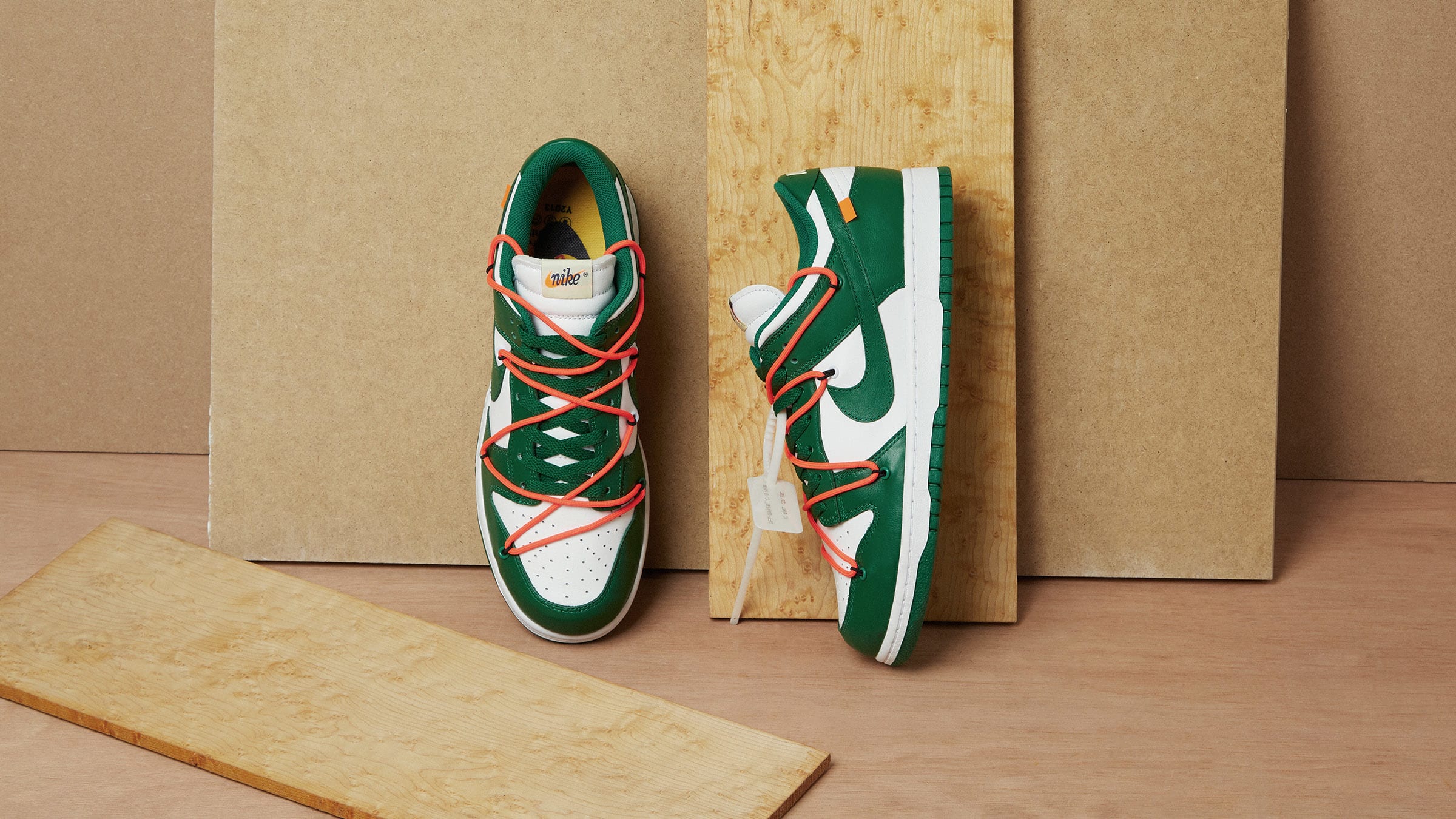 Nike x Off-White Dunk Low (White & Pine Green) | END. Launches