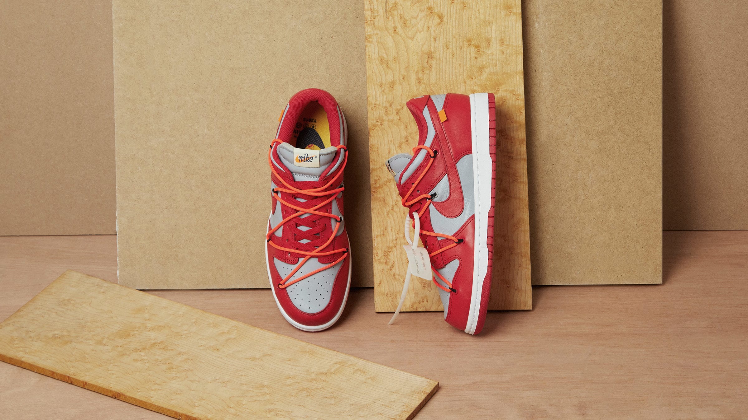 Nike x Off-White Dunk Low (University Red & Wolf Grey) | END. Launches
