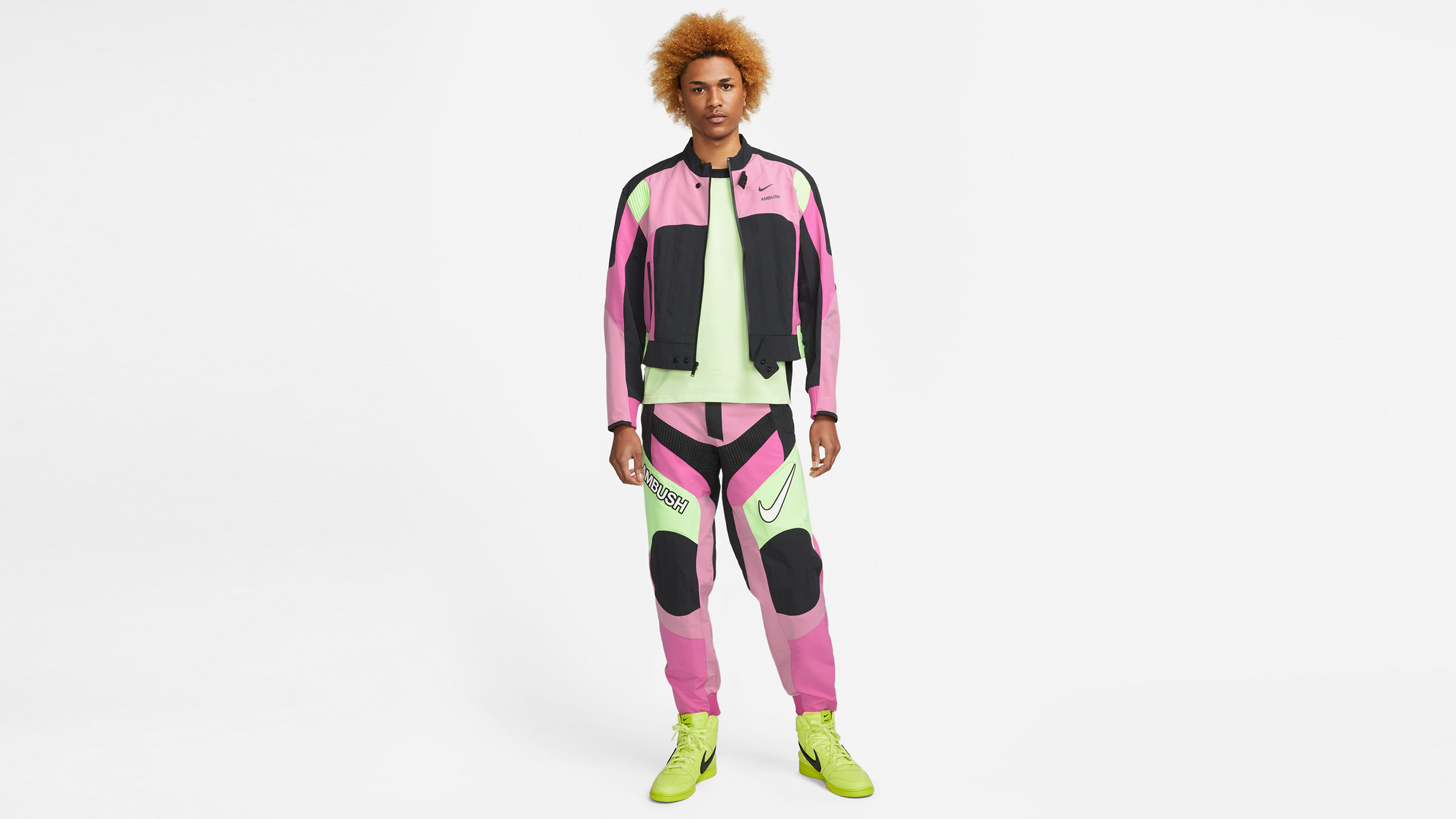 Nike x Ambush Moto Jacket W (Magic Flamingo & Black) | END. Launches