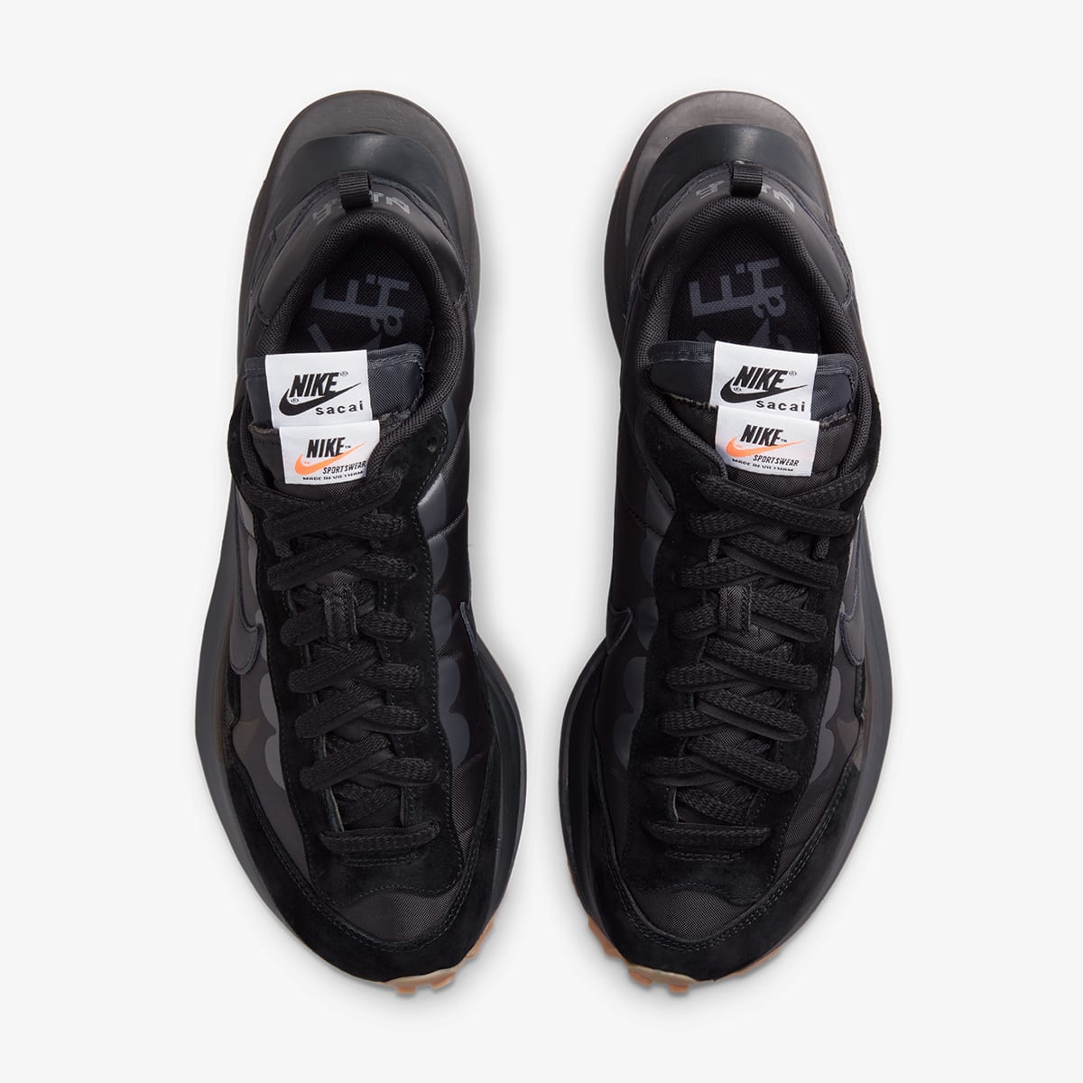 Nike x Sacai Vaporwaffle (Black & Off Noir) | END. Launches
