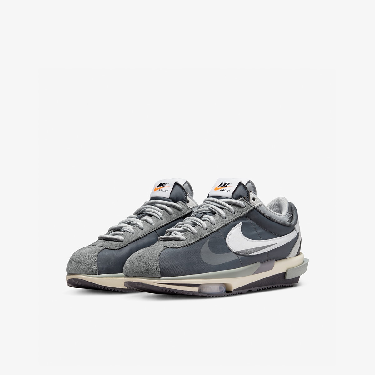 Nike X Sacai Zoom Cortez Sp (Iron Grey, White & Light Cream