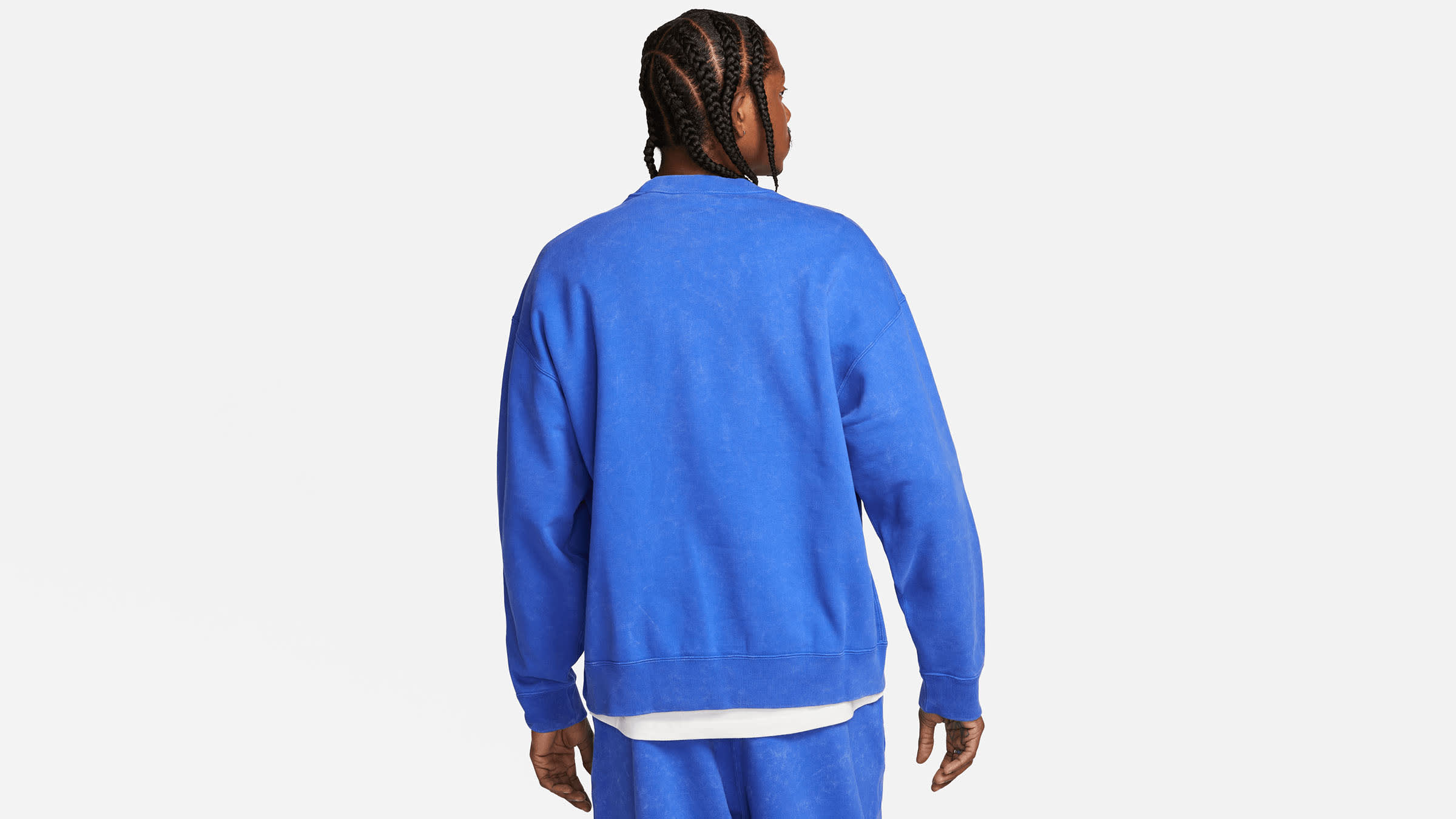 Nike x Stussy Acid Wash Crew Sweat (Game Royal & Black) | END