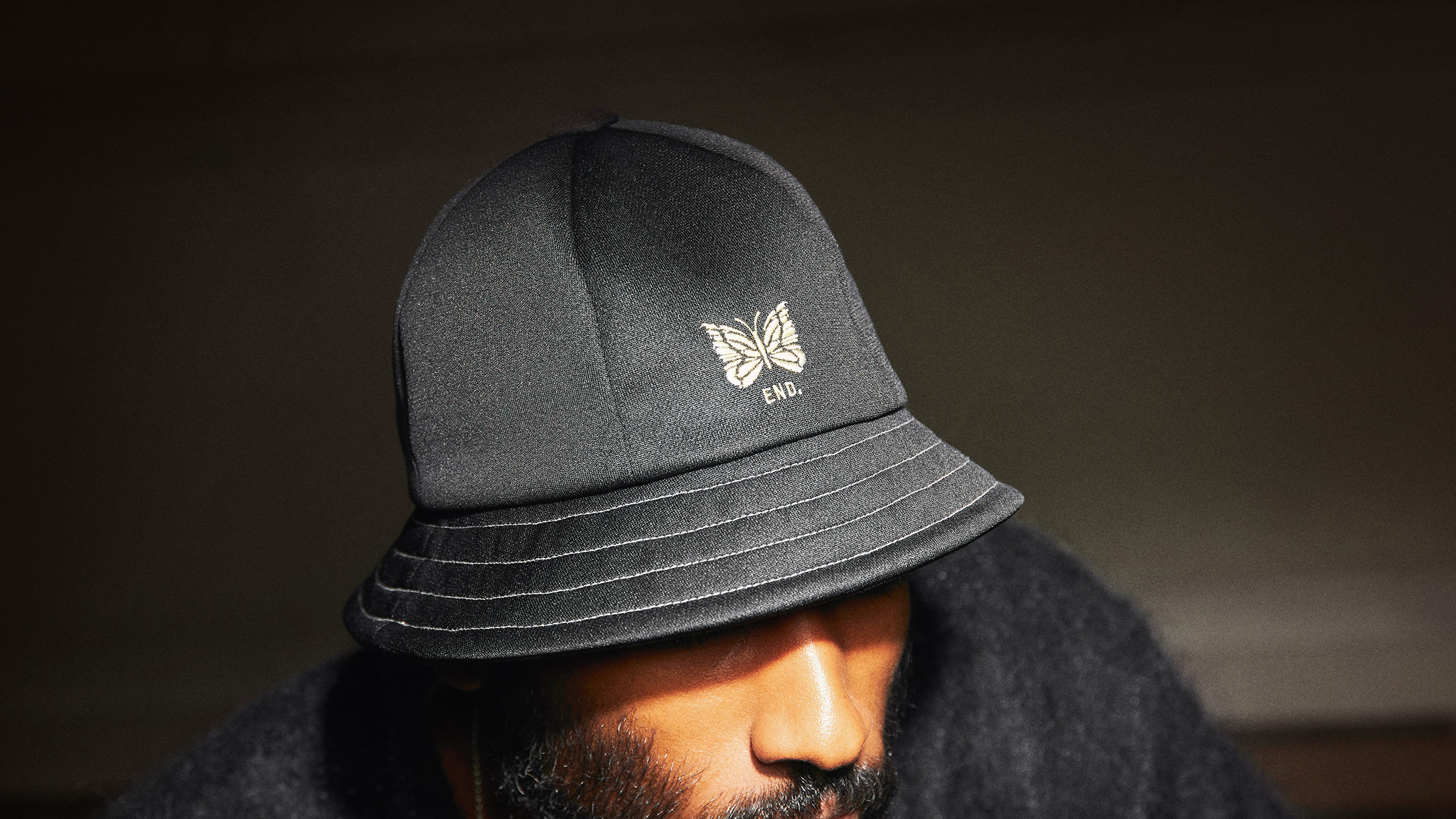 END. x Needles 'Blackjack' Bermuda Hat (Black & Pearl) | END. Launches