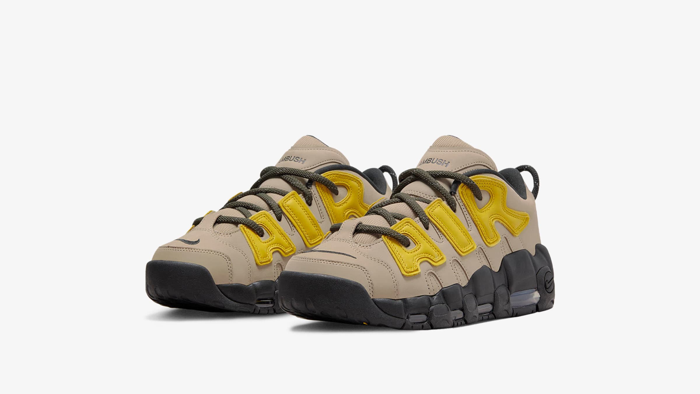 Nike x Ambush Air More Uptempo Low SP (Limestone, Sulfur, Black