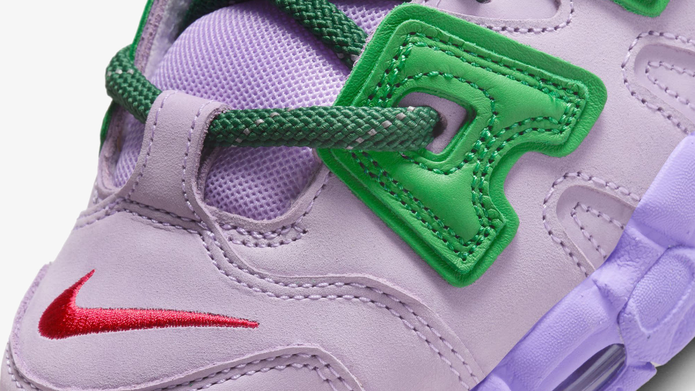 Nike x Ambush Air More Uptempo Low SP (Lilac, Green & Red) | END