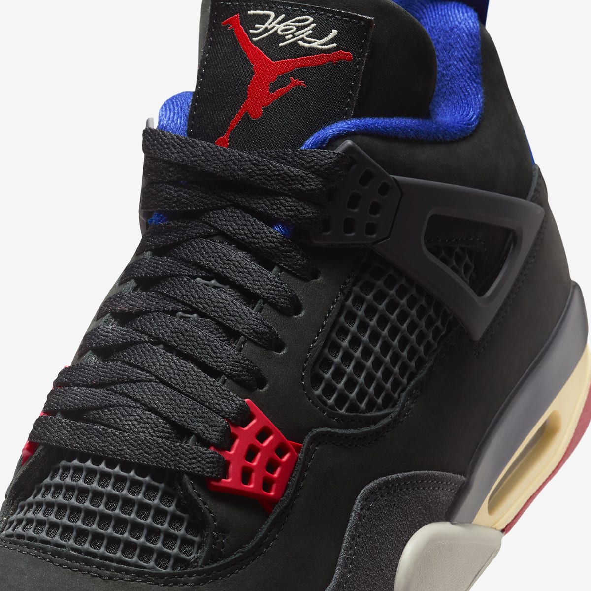 Air Jordan 4 Retro Og Rmstd Sneaker (Black, Red & Grey