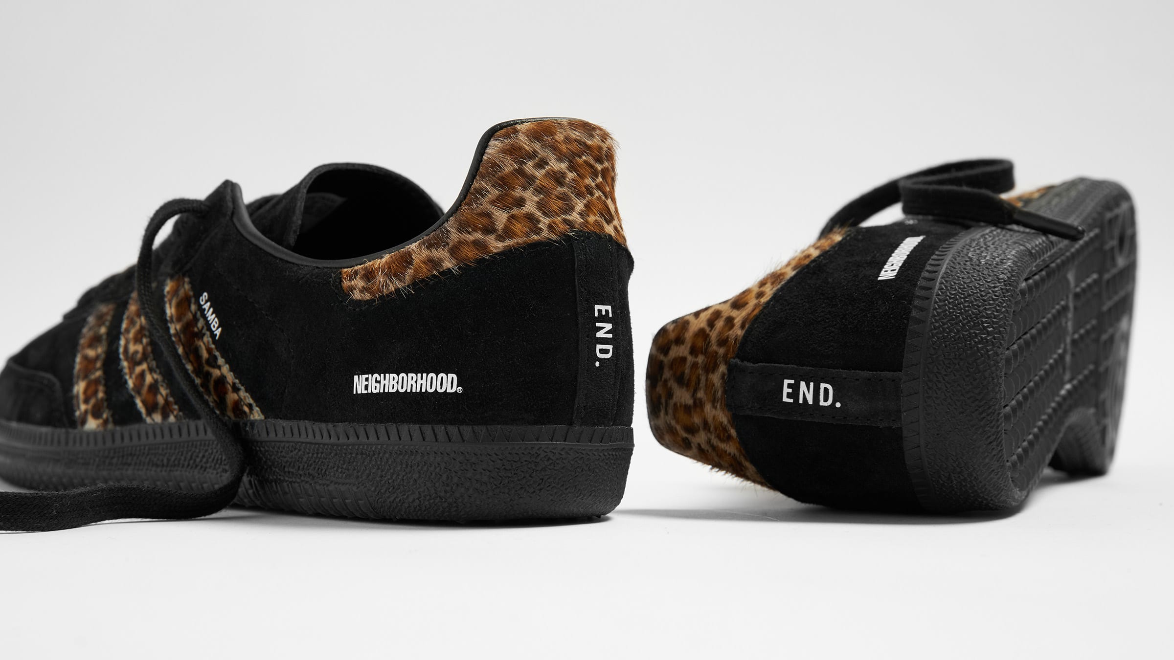 END. x Adidas x Neighborhood Samba (Black & Leopard) | END. Launches