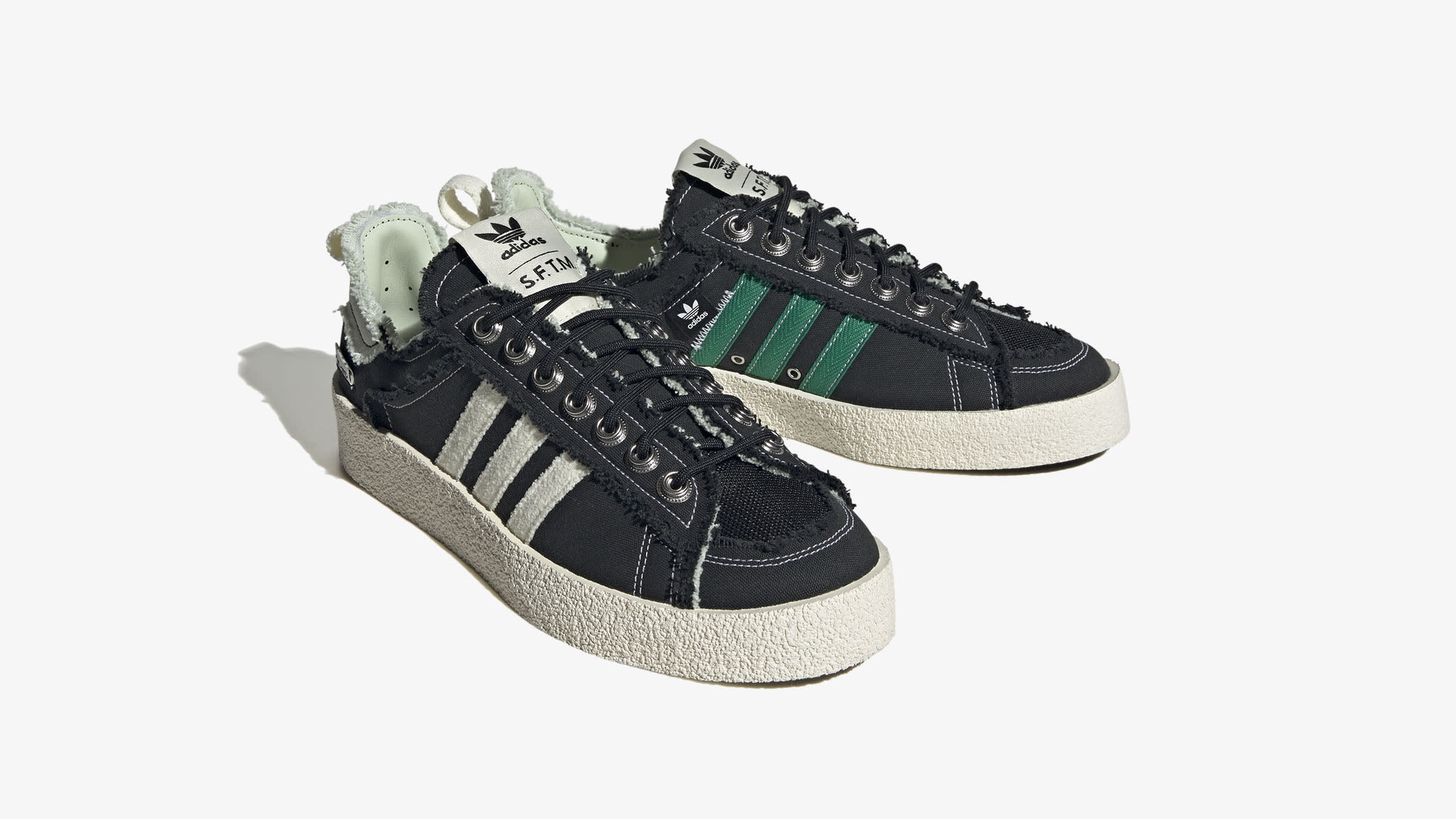 Adidas x SFTM Campus 80s (Black, Cream White & Green) | END. Launches