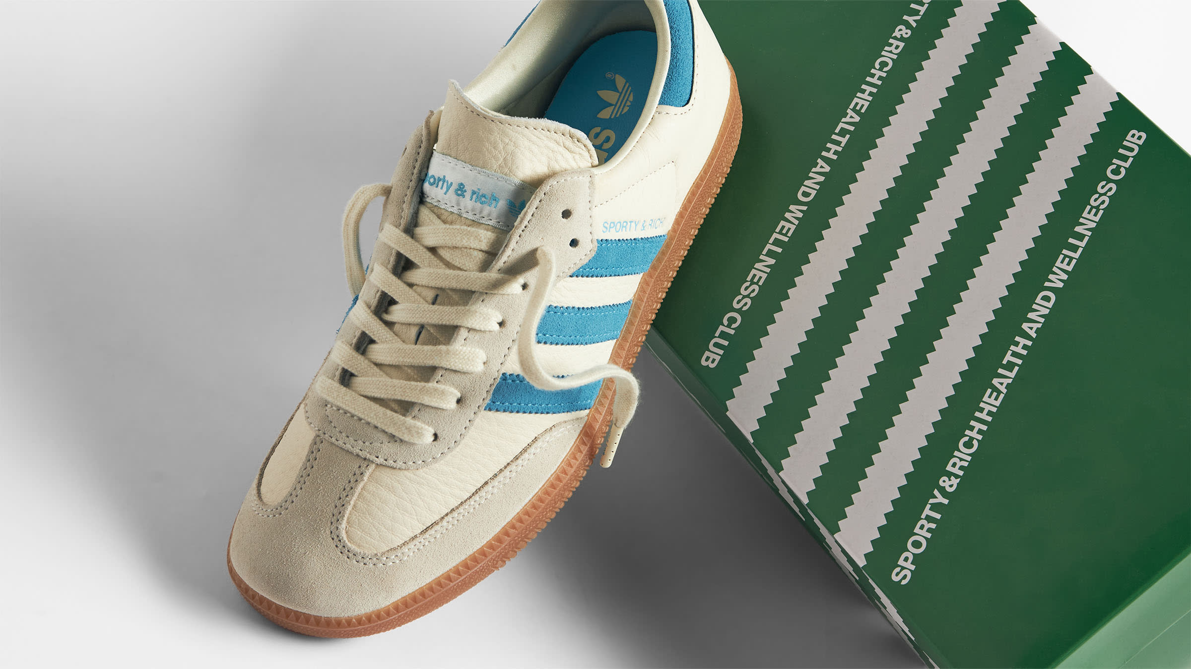 Adidas x Sporty & Rich Samba OG (Cream White & Blue Rush) | END