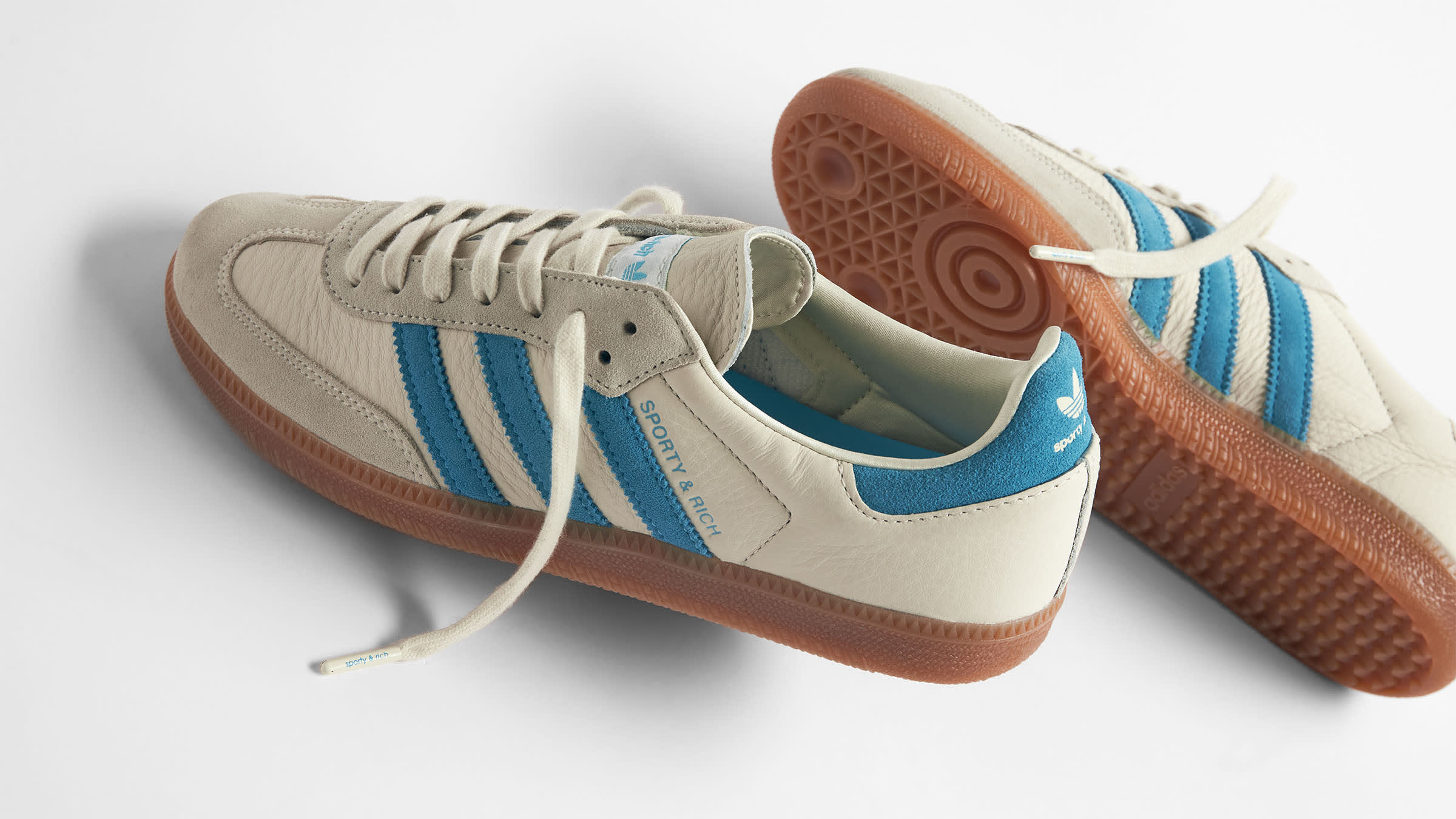 Adidas x Sporty & Rich Samba OG (Cream White & Blue Rush) | END