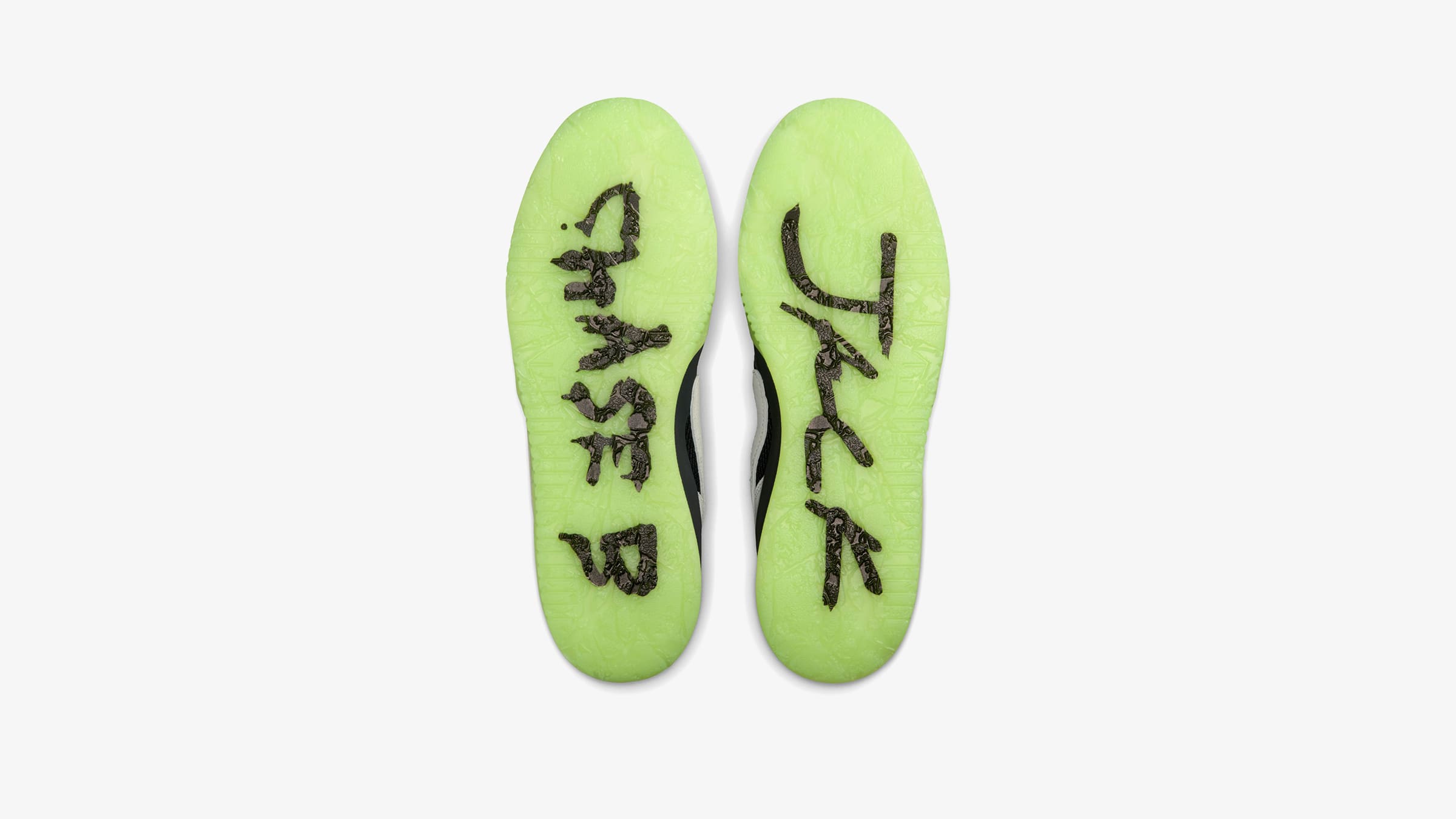 Travis Scott Jumpman Jack Chase B glow outsole detail