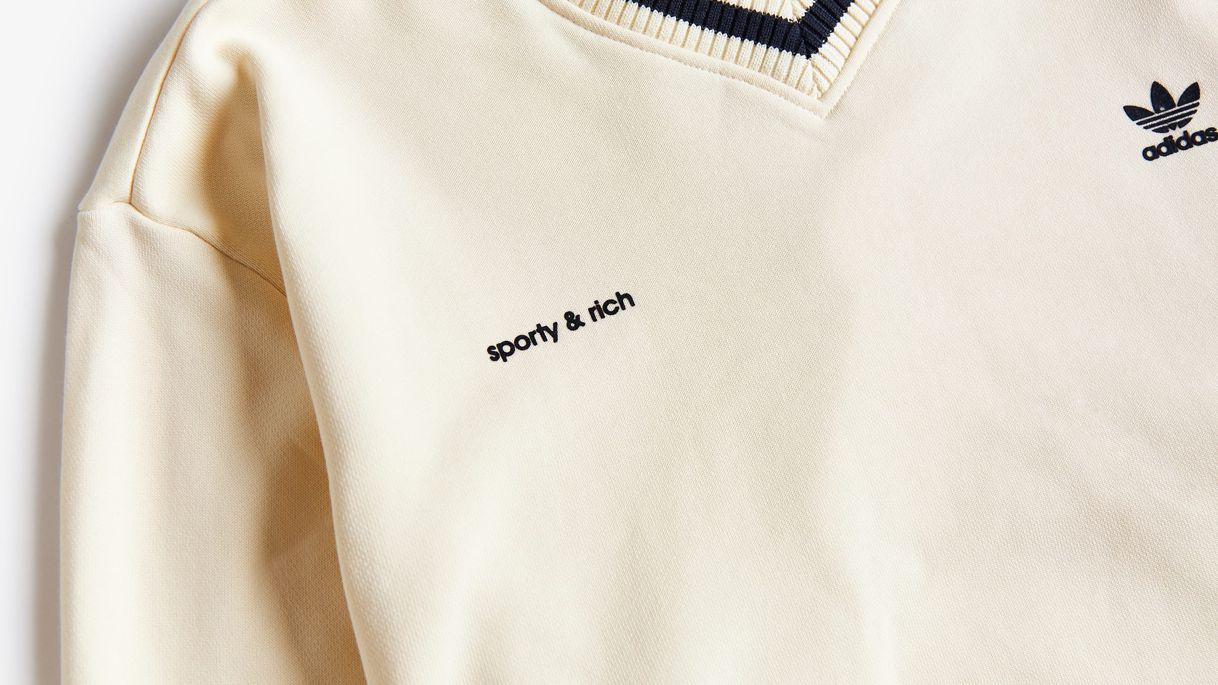 Adidas X Sporty & Rich V-Neck Sweater (Cream White) | END. Launches