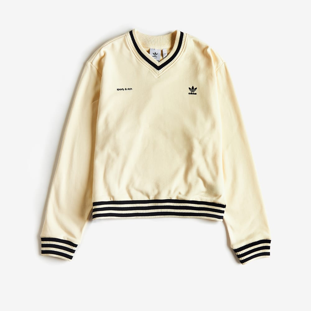 Adidas X Sporty & Rich V-Neck Sweater (Cream White) | END. Launches