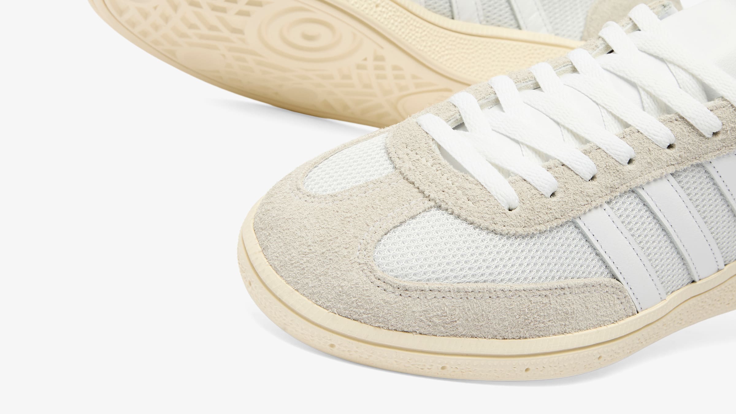 END. x adidas Made in Germany Manchester 89 JR1835 top view highlighting mesh base and tonal laces