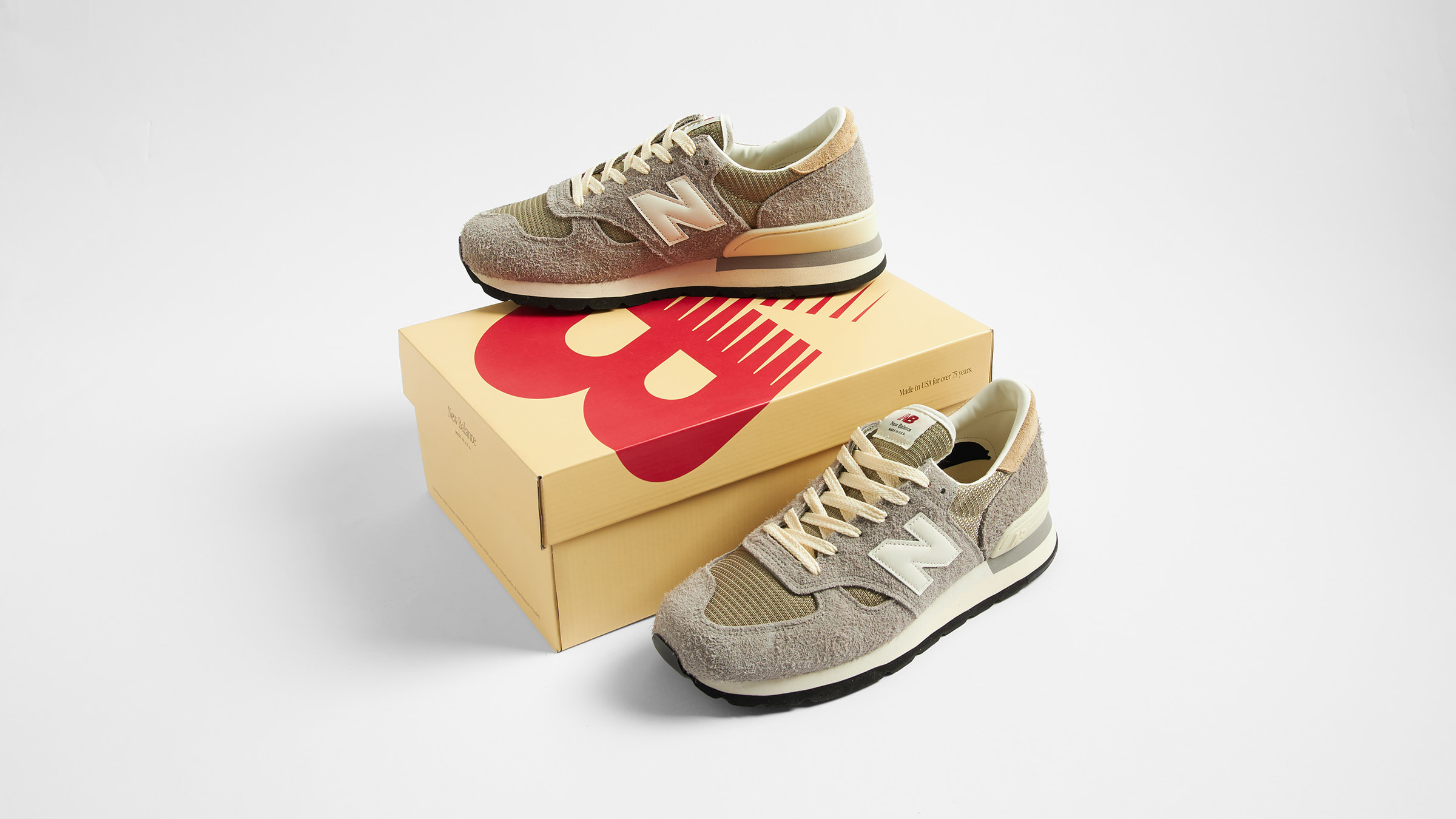 New Balance M990TA1 - Made in USA (Grey & Tan) | END. Launches