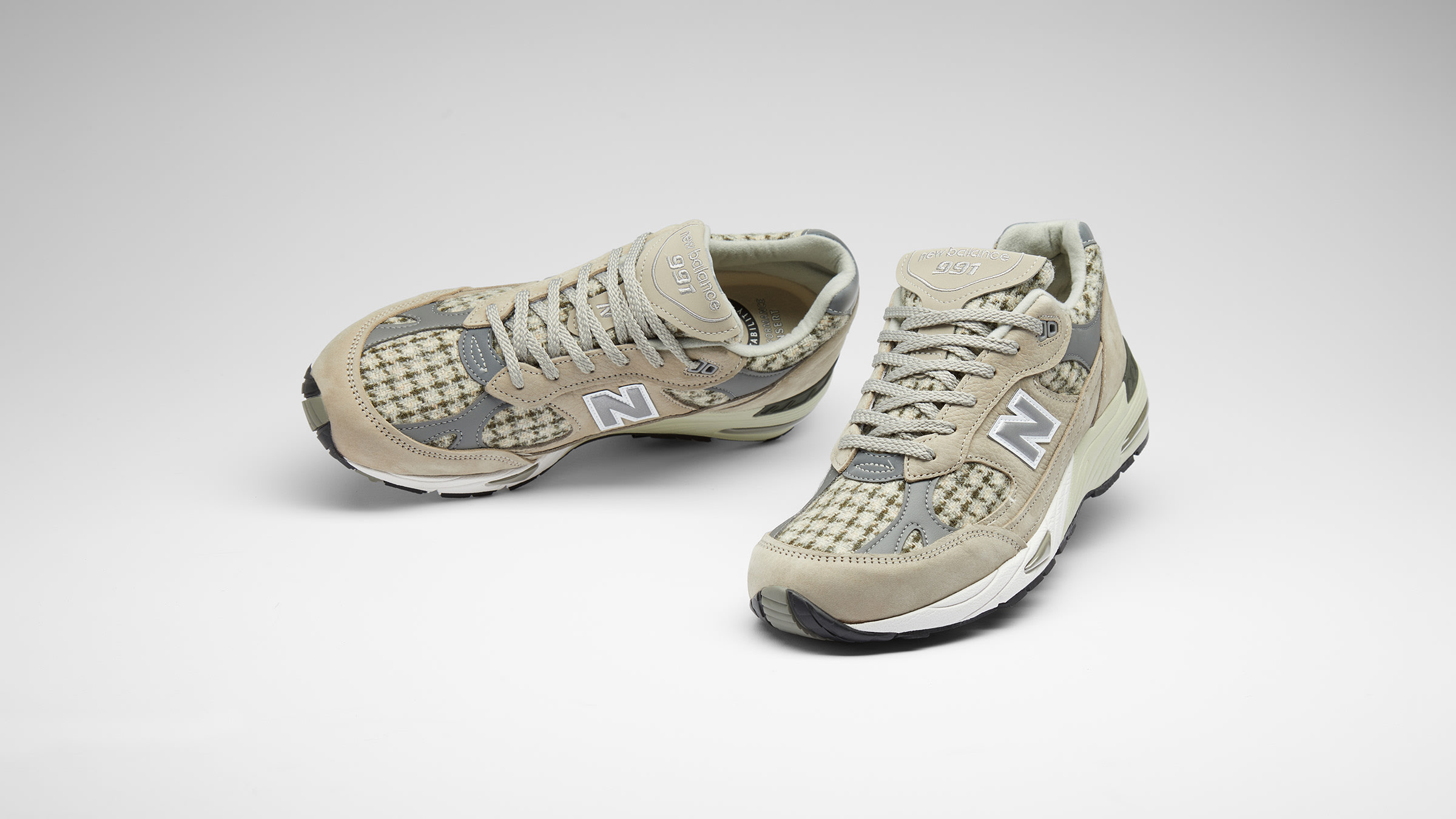 New Balance M991HT - Made in England (Beige Harris Tweed) | END 