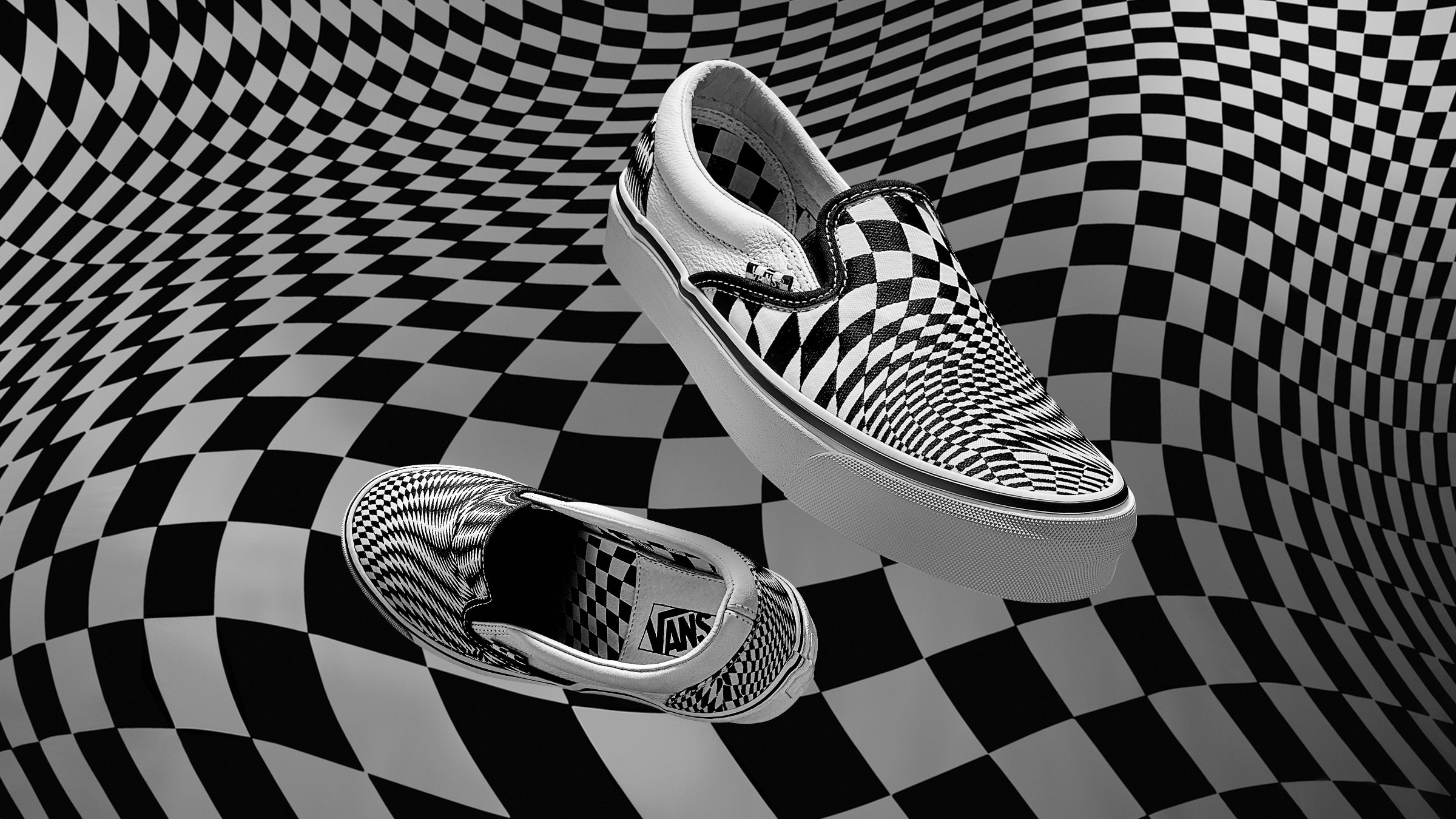 wavy checkerboard vans
