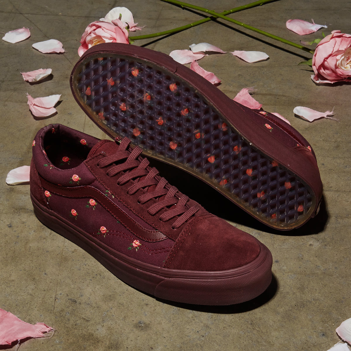 Vans Vault x Undercover OG Old Skool LX Small Flowers Bordeaux END. Launches